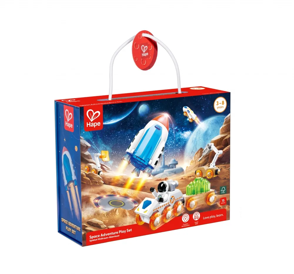 Комплект за игра, Hape, Космическо приключение, 15 части