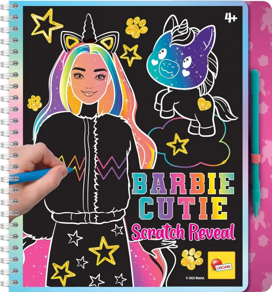 Творчески комплект, Lisciani, Barbie, Scratch Reveal, Скречбук Барби сладурче