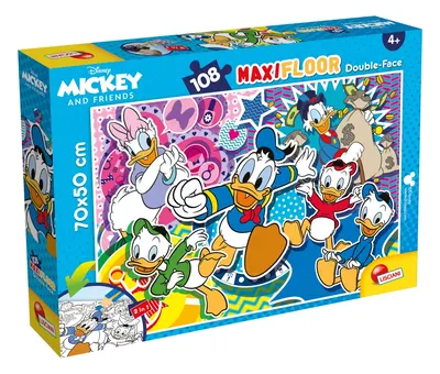 Пъзел, Lisciani, Mickey and Friends, Доналд Дък, Двулицев пъзел 108 части