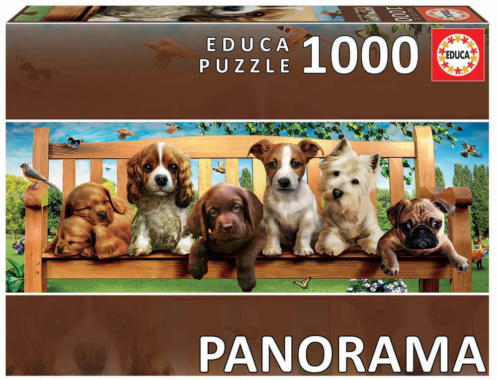 Панорамен пъзел, Educa, Кученца, 1000 части