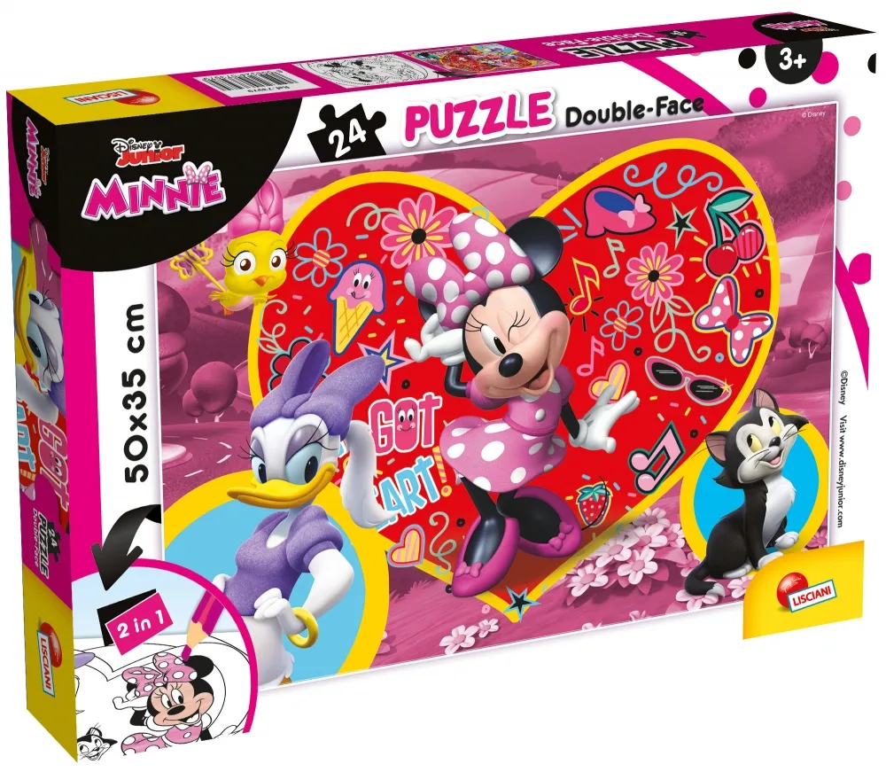 Пъзел, Lisciani, Minnie Mouse, Двулицев пъзел 24 части