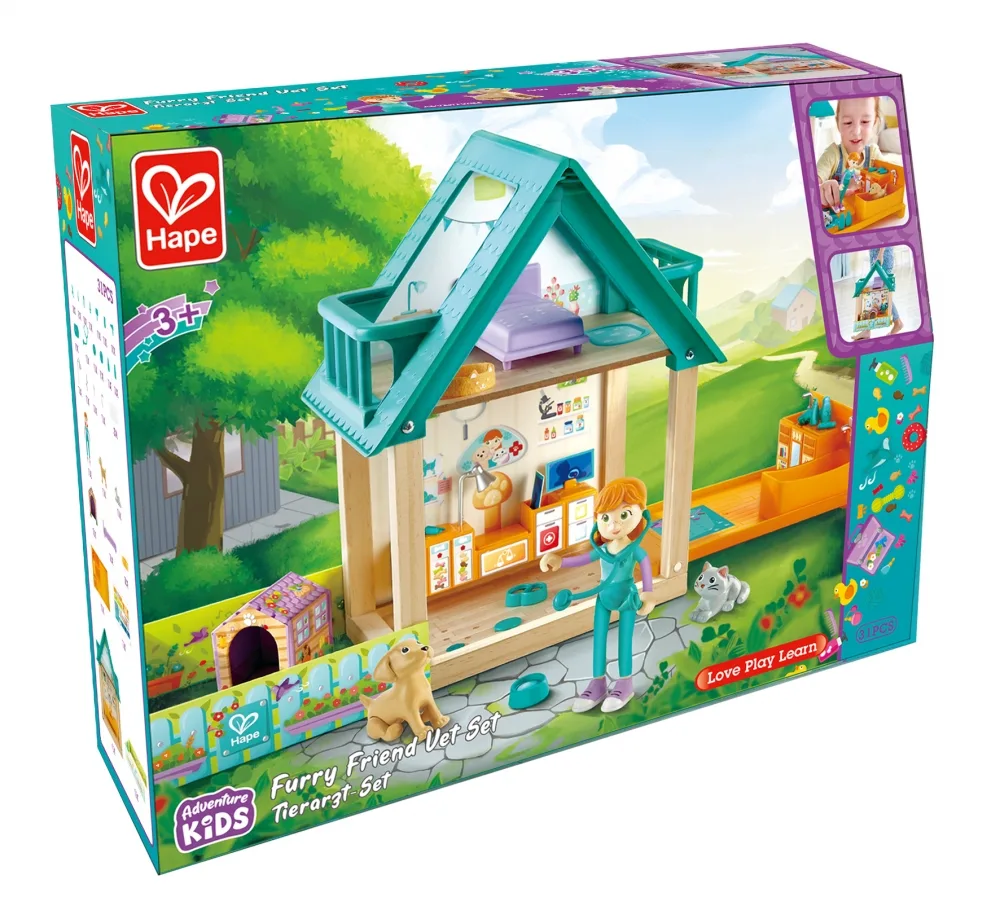 Игрален комплект, Hape, Ветеринарен център, 31 части