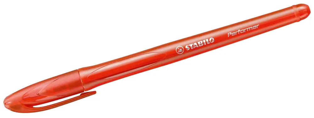 Химикалка с капачка, Stabilo, Performer 898F, Червена