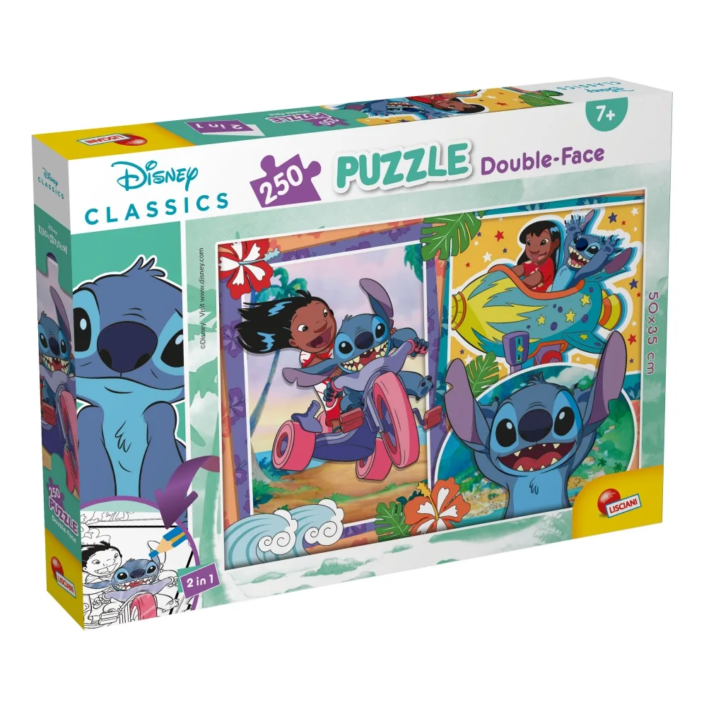 Пъзел, Lisciani, Stitch, Лило и Стич, Двулицев пъзел 250 части