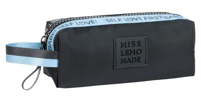 Несесер, Miss Lemonade, Self love, 8 x 21 x 7 cm, Черен