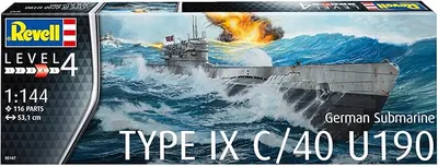 Сглобяем модел, Revell, Германска подводница IX C-40 (U190), 116 части