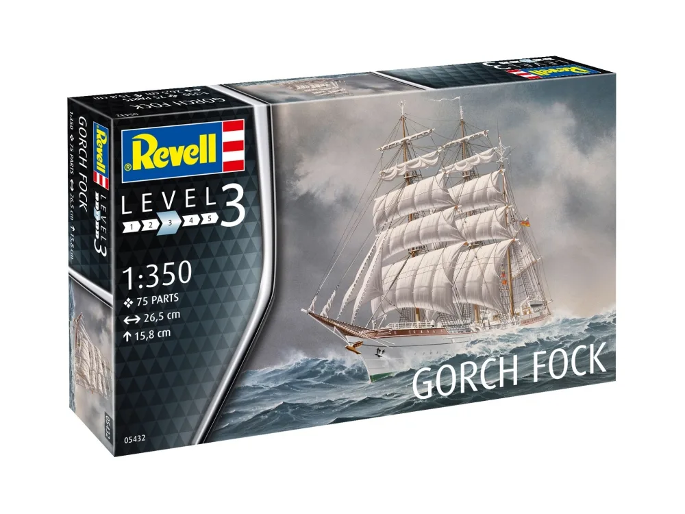 Сглобяем модел, Revell, Ветроходен кораб Gorch Fock, 75 части