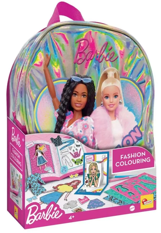 Творчески комплект, Lisciani, Barbie, 2 в 1 раница с комплект за рисуване