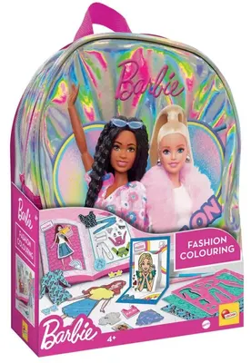 Творчески комплект, Lisciani, Barbie, 2 в 1 раница с комплект за рисуване