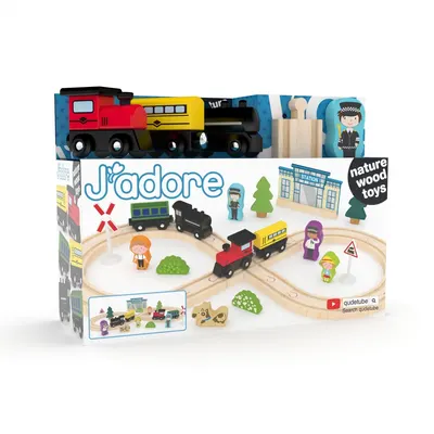 Дървен полицейски ЖП комплект, J'adore, 34 части