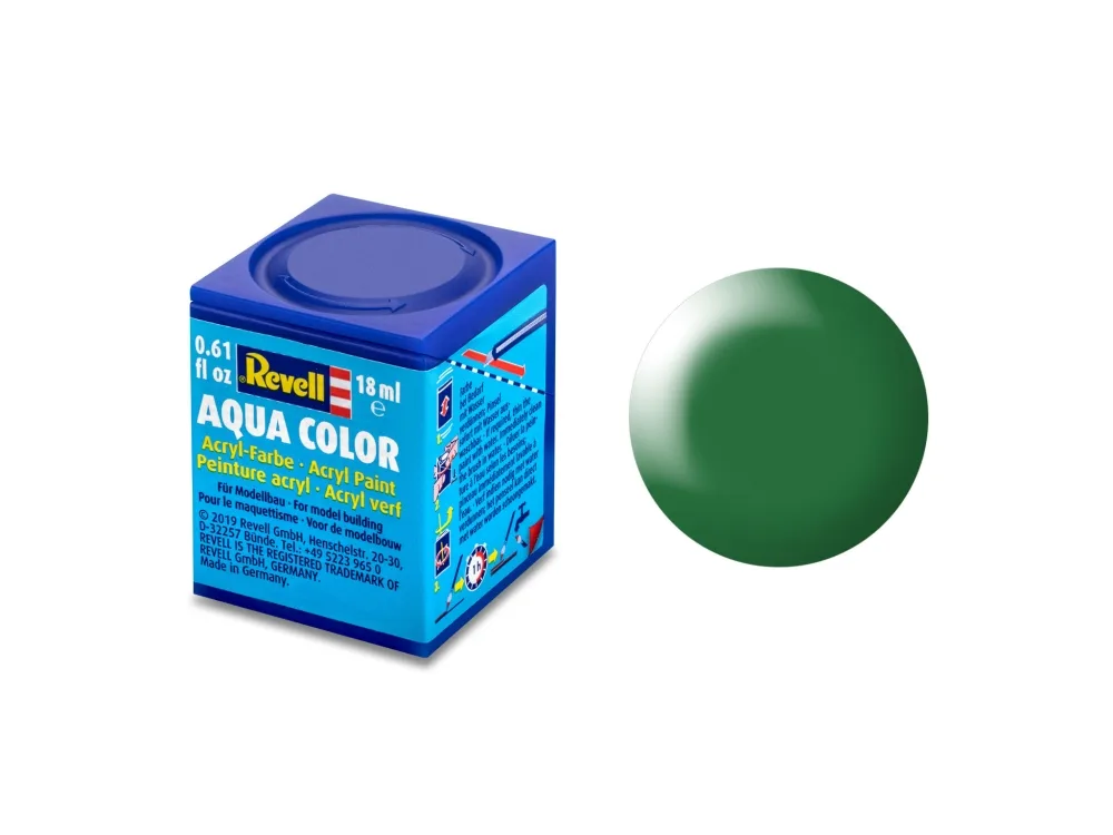 Акрилна боя, Revell, Aqua Color, Копринено листно зелено, 18 мл