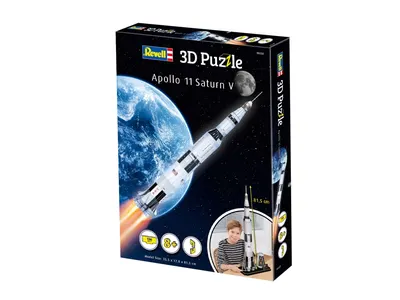 Пъзел, Revell, Аполо 11 Сатурн V 3D, 136 части