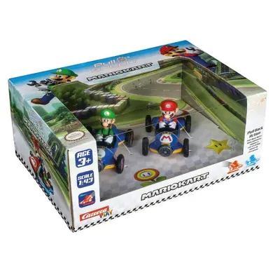 Комплект пулбек колички, Carrera, Super Mario, Марио и Луиджи, 2 броя