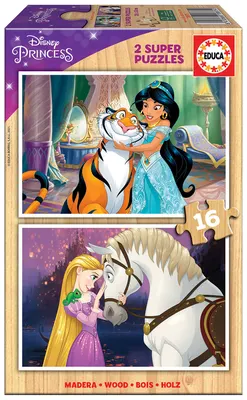 Дървен пъзел, Educa, Disney Princess, 2 х 16 части