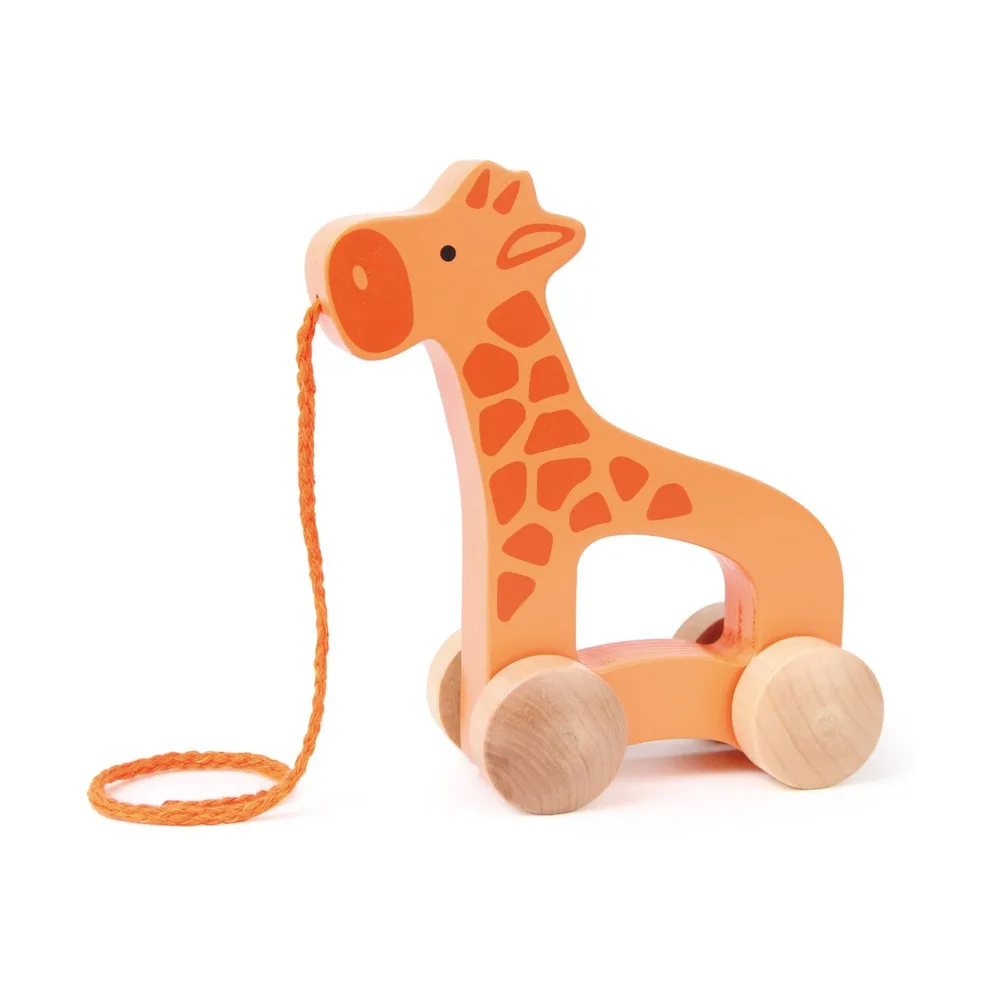 Дървена играчка за дърпане, Hape, Жираф, 13.5 х 6 х 15 см
