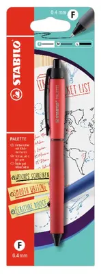 Химикалка, Stabilo, Palette F, Блистер, Червен
