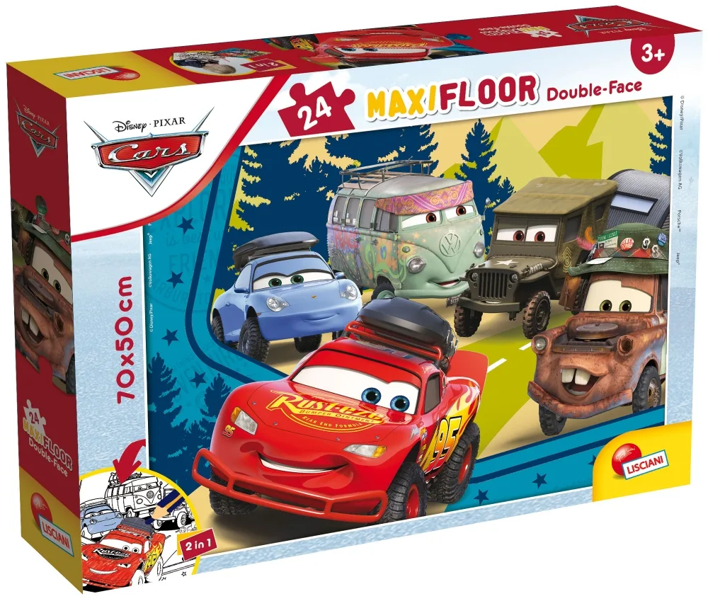 Пъзел, Lisciani, Cars, Двулицев пъзел 24 части