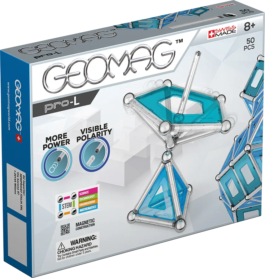 Магнитен конструктор, Geomag, Pro-L панели, 50 части, 100% рециклируем