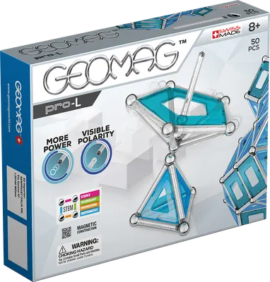 Магнитен конструктор, Geomag, Pro-L панели, 50 части, 100% рециклируем