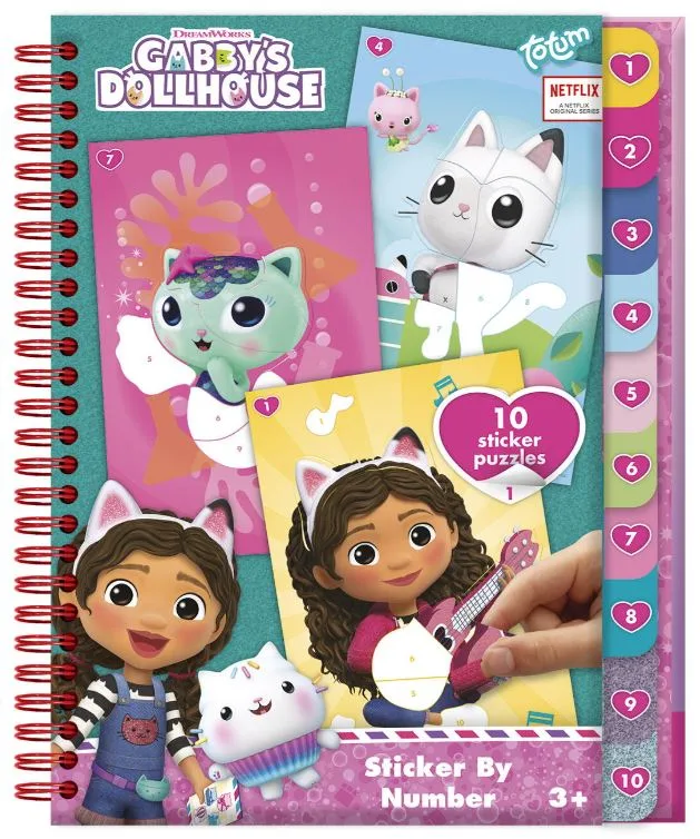 Творчески комплект, Totum, Gabby's Dollhouse, Книжка със стикери по номера