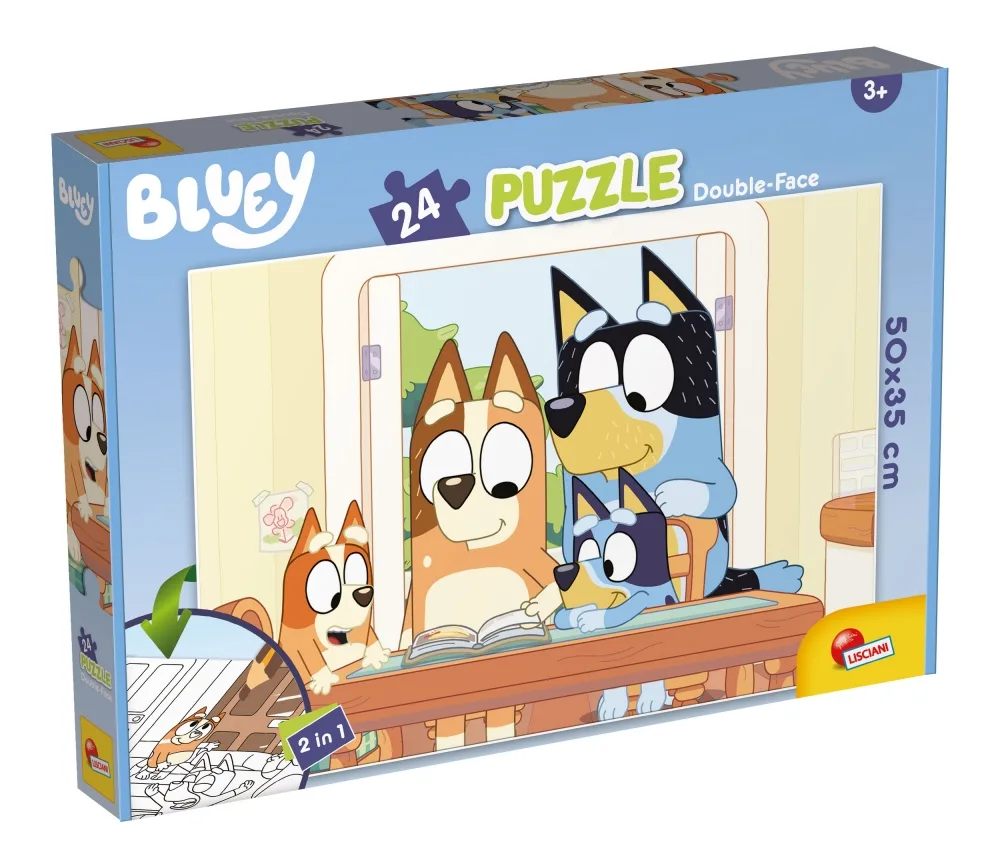 Пъзел, Lisciani, Bluey, Пъзел 2 в 1, 24 части