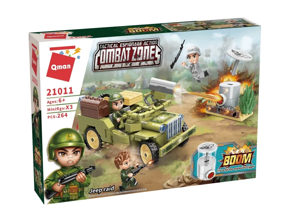 Конструктор, Qman, Combat Zone, Нападение с джип, 264 части