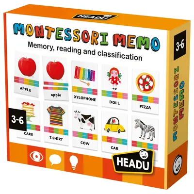 Образователен игра Мемори - подреди и класифицирай, Headu, 72 части