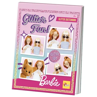 Творчески комплект, Lisciani, Barbie, Книжка за оцветяване с блясък