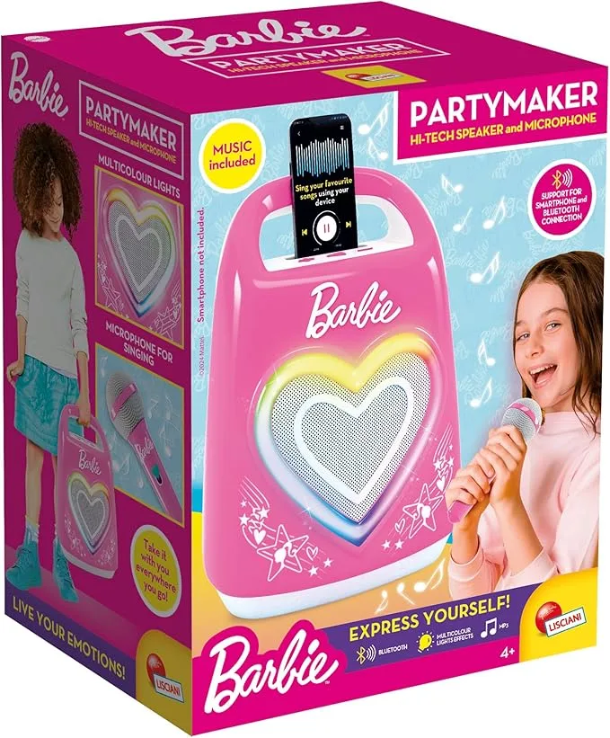 Караоке, Lisciani, Barbie, Комплект Bluetooth говорител с микрофон