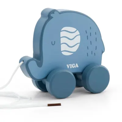 Дървена играчка за дърпане VIGA - Слонче