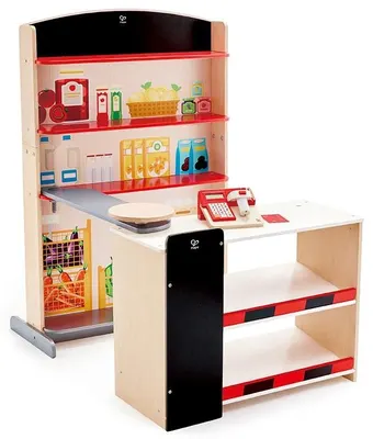 Дървен магазин, Hape, С касов апарат и баркод четец