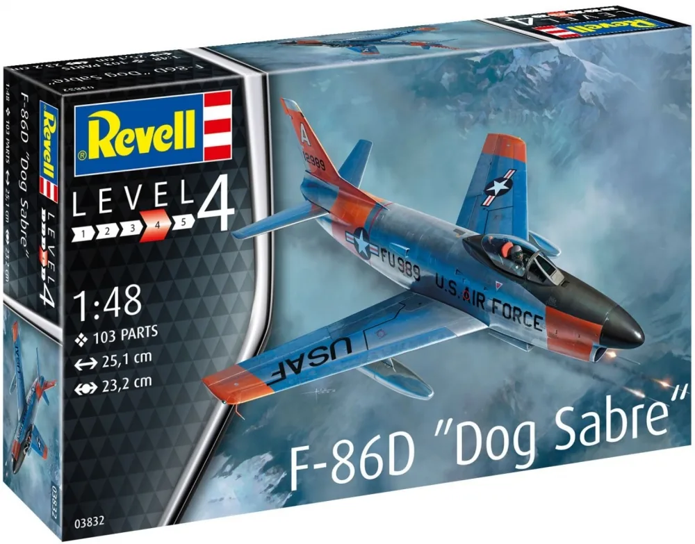 Сглобяем модел, Revell, Самолет F-86D Dog Sabre, 103 части