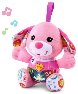 Интерактивна играчка, Vtech, Музикална плюшена играчка, Розово кученце