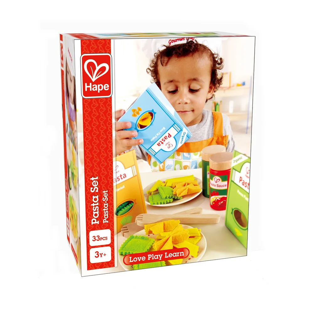 Дървен комплект, Hape, Италианска паста, 33 части