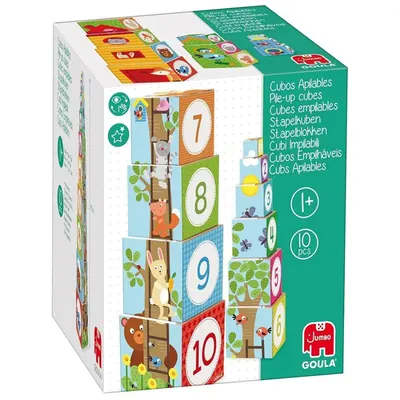 Кула от картонени кубчета, 10 броя