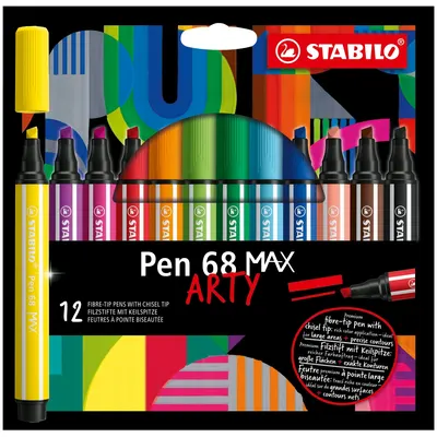 Комплект флумастери, Stabilo, Pen 68 Max Arty, 12 цвята