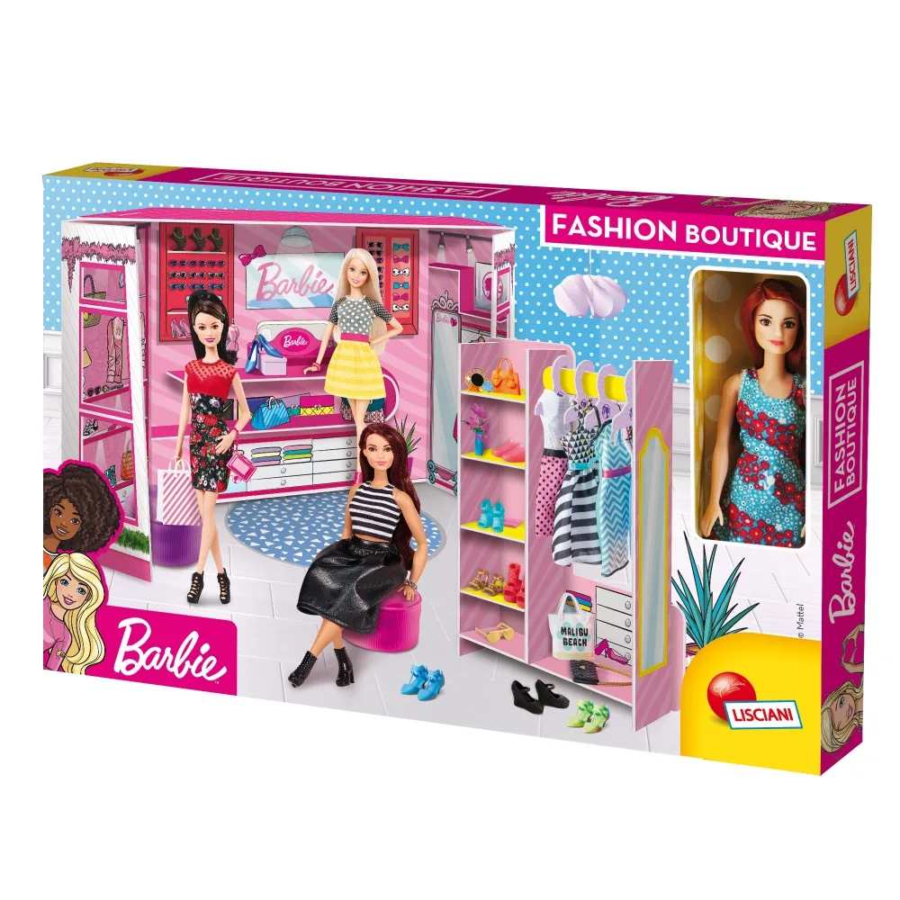 Креативен комплект, Lisciani, Barbie, Направи си сам моден бутик с включена кукла Барби